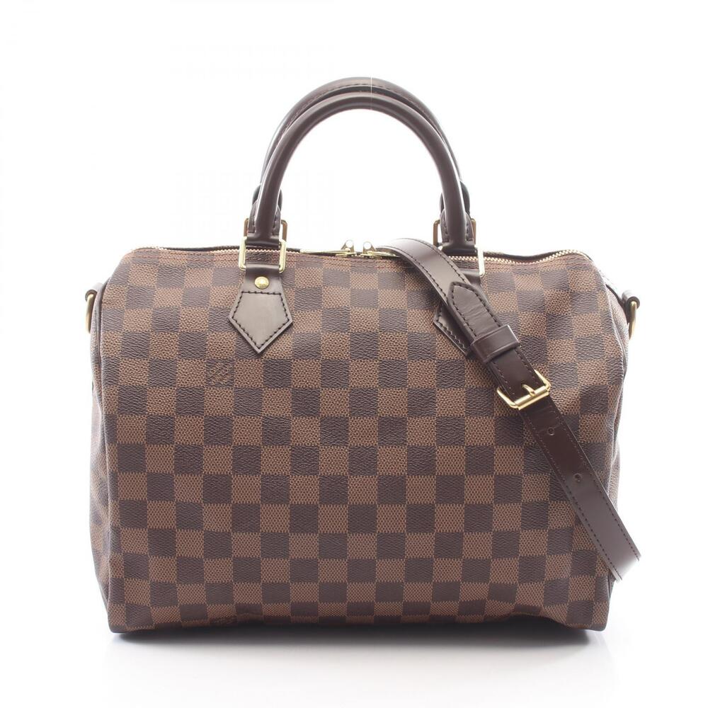 Louis Vuitton Speedy Bandouliere Damier Bag Canvas 2Way Shoulder Bag Ebene Brown